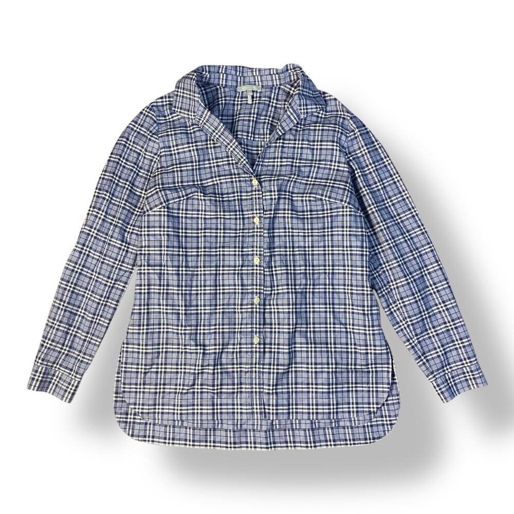 Hinson Wu Margot Blue Long Sleeve Button Up Shirt Size 10‎ Preppy Classic